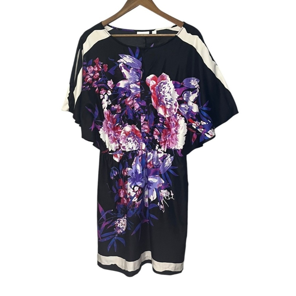 New York & Company Womens Dress S/S Floral Colorful Office Casual Edgy Medium